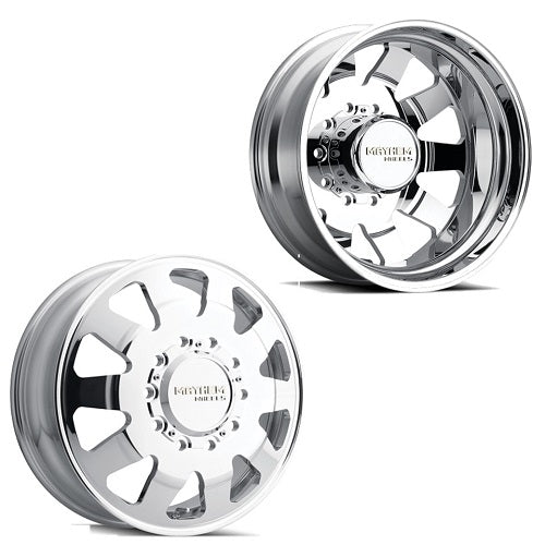 22x8.25 Mayhem 8181 Challenger Polished DUALLY Wheels (No Caps