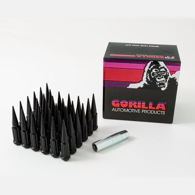 14x1.5 Gorilla Automotive Black Spike 32 Lug Kit With Key – Dually