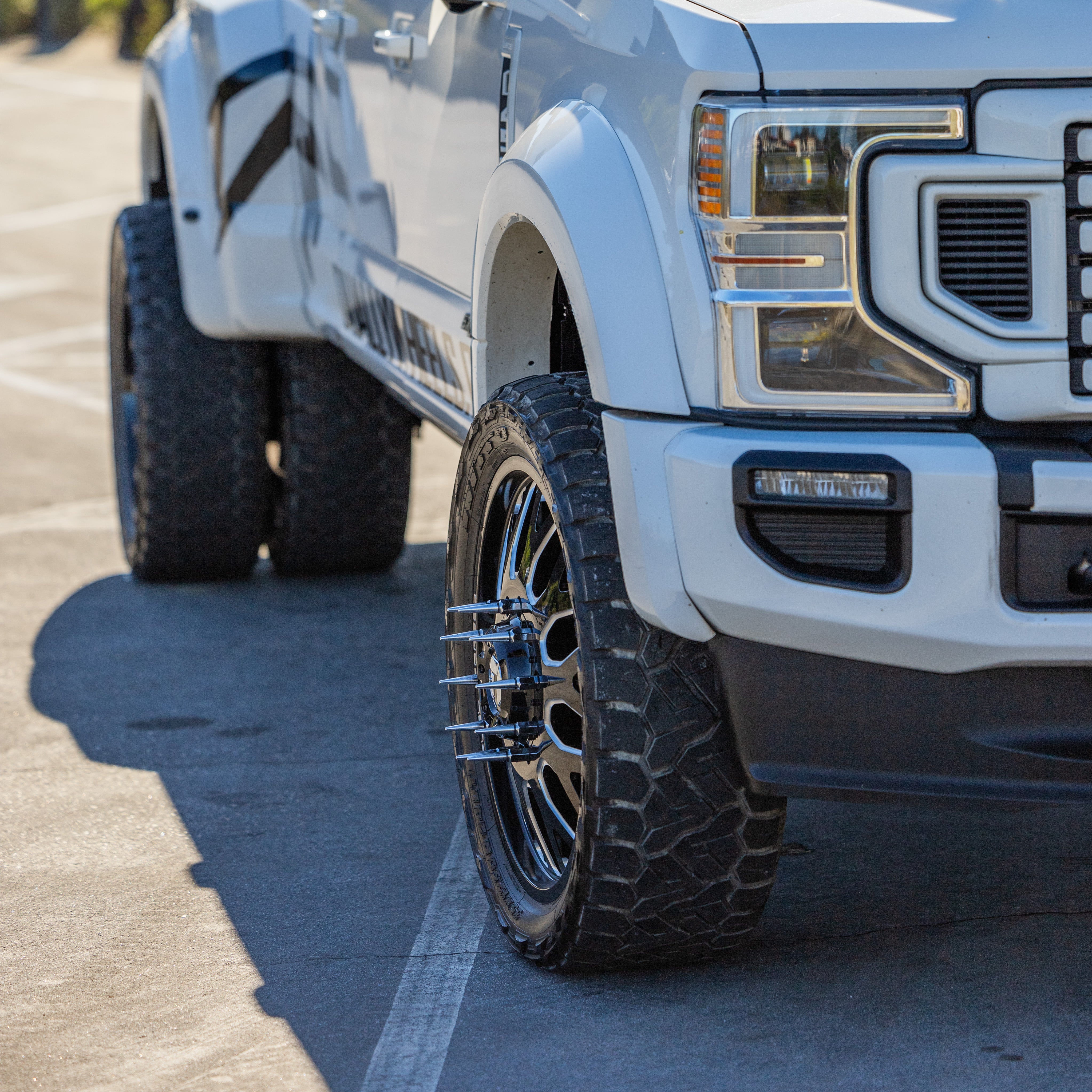 thumbnail image 2 of 1:64 Scale Semi Truck Dually Wheels & Tires - 2 Fronts & 6 Rears, Crater Style On Low Profile Rubber 2 of 2
