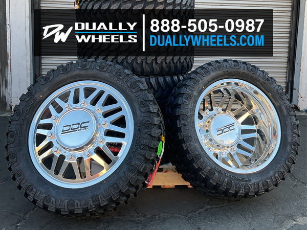 20x8.25 DDC Aftermath Polished FORD F-450/F-550 DODGE 4500/5500 DUALLY ...
