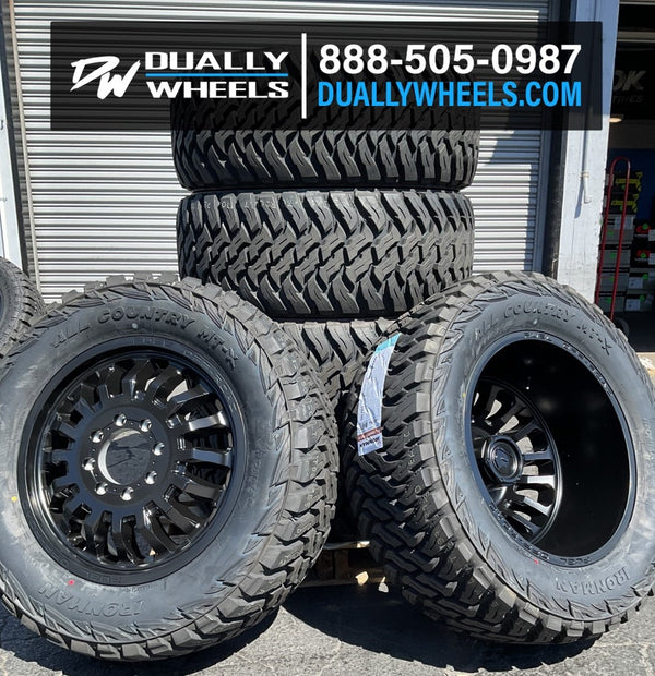22x8.25 Fuel Off-Road D867 Arc Blackout 11-UP GM DUALLY Wheels 8x210 S ...