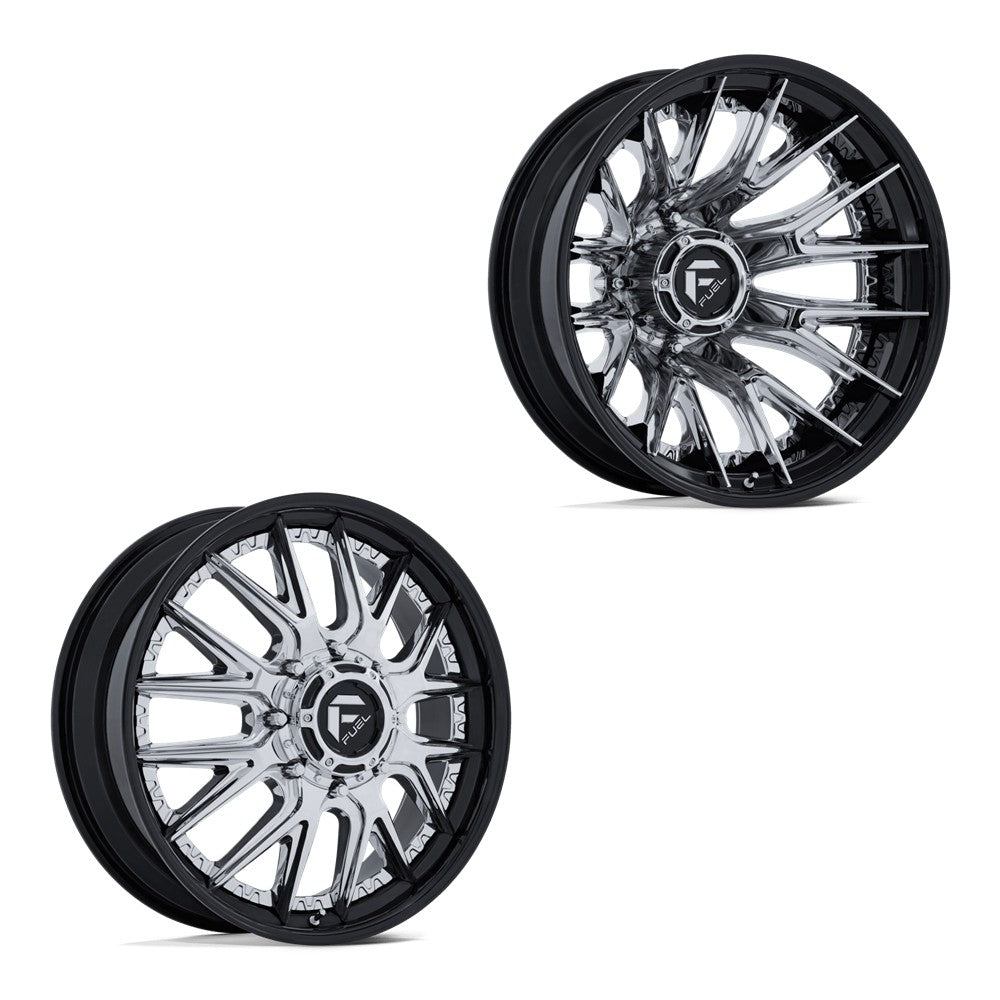 22x8.25 Fuel Off-Road D407 Catalyst Chrome W/ Gloss Black Lip 05