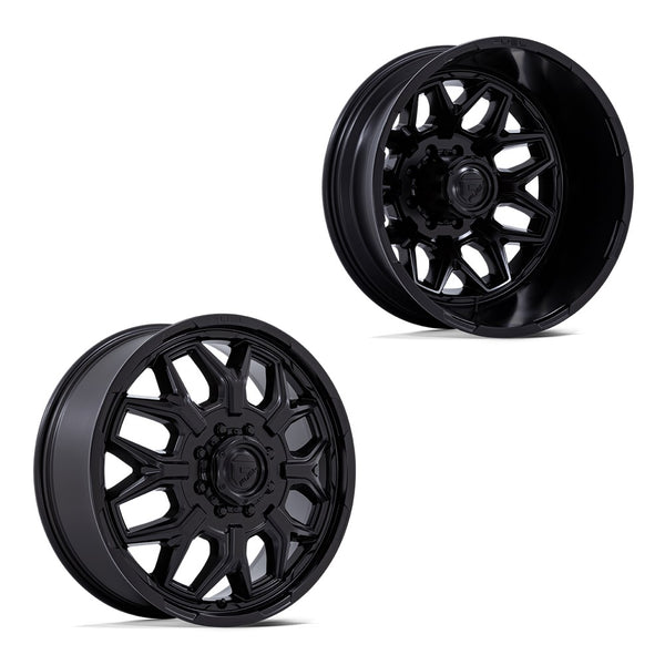 22x8.25 Fuel Off-Road D871 Flux Blackout PRE-11 GM DUALLY Wheels 8x6.5 ...