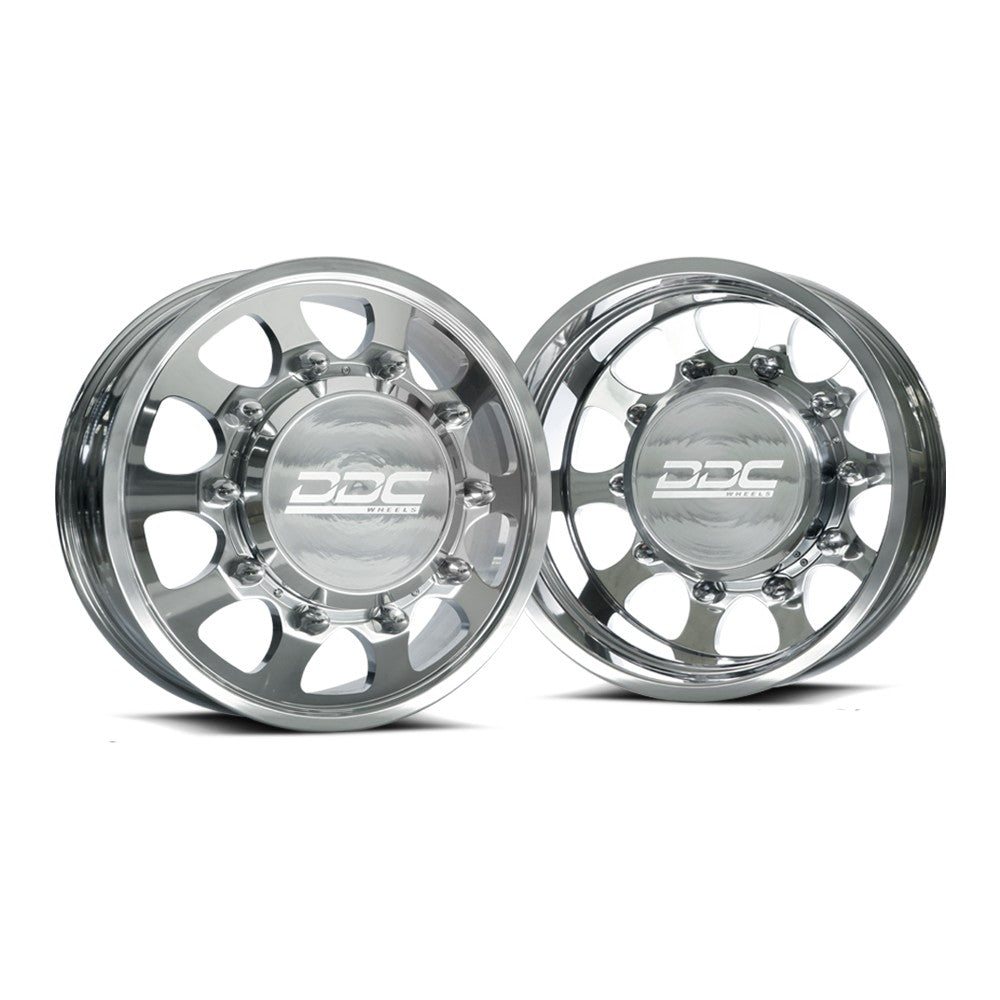 20x7.75 DDC The Shield Polished 11-UP GM DUALLY Wheels 8x210 Set of 6 ...
