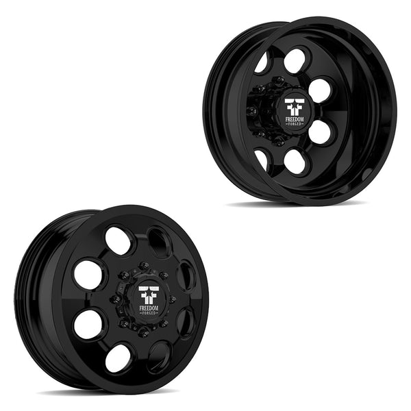 22x8.25 Freedom Forged FF01 Founder Satin Black 11-UP GM DUALLY Wheels ...