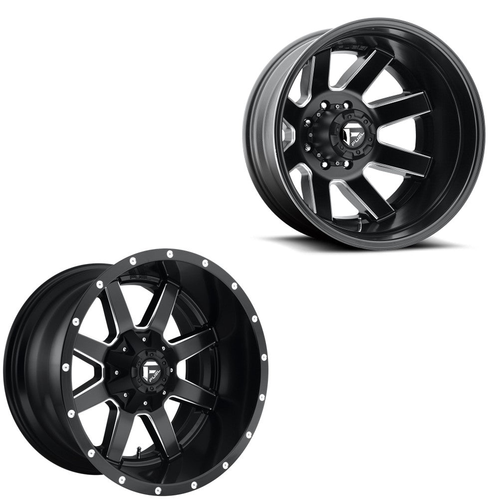 20x10 Fuel D538 Maverick Matte Black Milled 11-UP GM DUALLY SUPER SING ...
