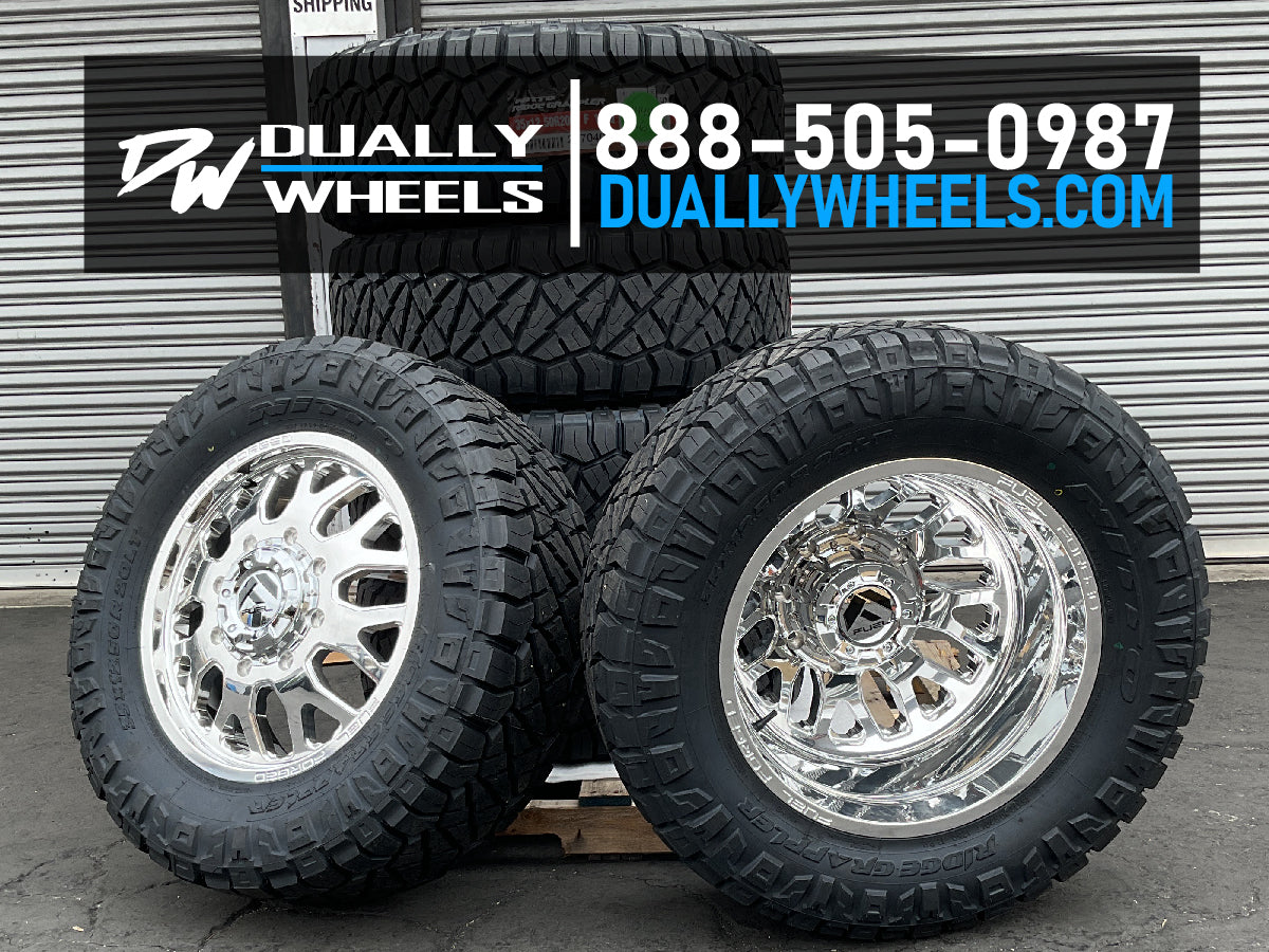 22 Inch Rims Dfd 22x8.25 FF19D Fuel Forged Polished FORD F-450/F-550 DODGE 4500/5500 DU ...