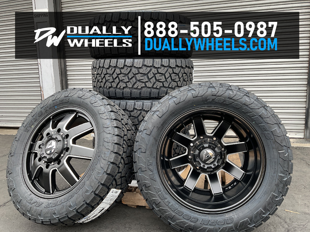 20x8.25 D538 Fuel Maverick Black Milled PRE-11 GM DUALLY