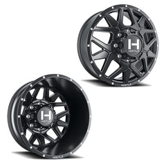 22x8.25 Hostile H402 Diablo Satin Black 11-UP GM DUALLY Wheels
