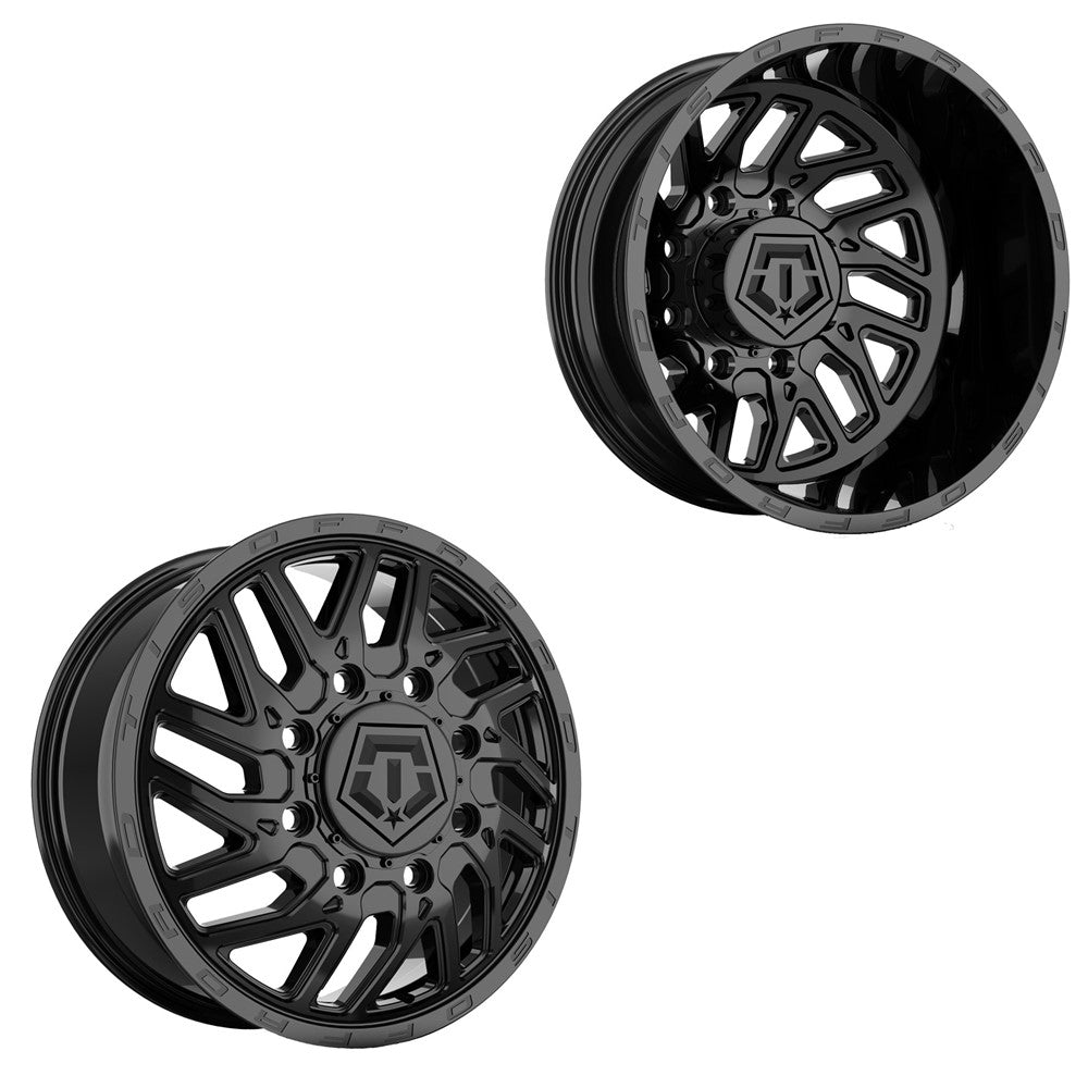 超人気 Black Gloss 544B TIS 22x8.25 11-UP 8x210 Wheels DUALLY GM スノーボード