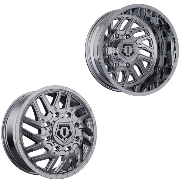 17x6.5 TIS 544C Chrome Plated 11-UP GM DUALLY Wheels 8x210 Set of 4 (F ...