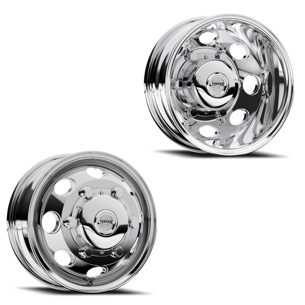 16x6 Torque TW512C Revolver Polished SPRINTER DUALLY Wheels 6x205 Set ...
