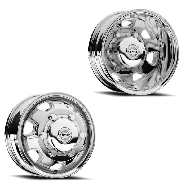 16x6 Torque TW537C Rodeo Polished SPRINTER DUALLY Wheels 6x205 Set of ...