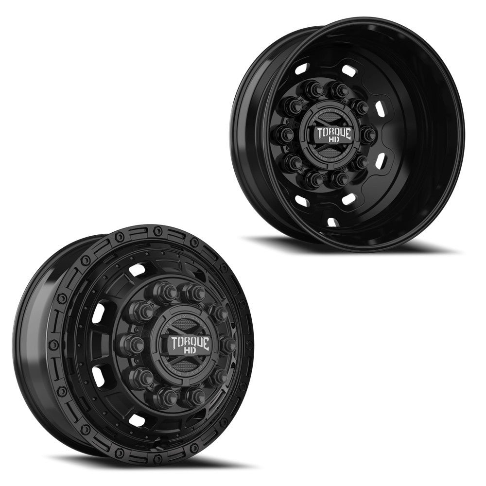 19.5x6 Torque HD TW644R Javelin Satin Black FORD/DODGE DUALLY Wheels 1 ...
