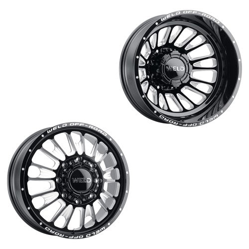 20x8.25 WELD W121 Scorch Black & Milled Dually 19-UP DODGE